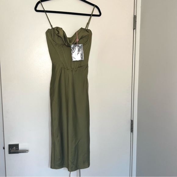 House of CB Myrna olive green corset midi dress size XS! - Picture 3 of 13
